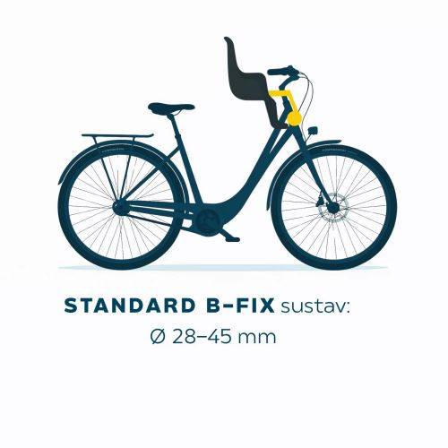 BELLELLI FRECCIA SJEDALICA ZA DJECU PREDNJA CRNA, NOSIVOST:15kg, SA B-FIX NOSAČEM Cijena